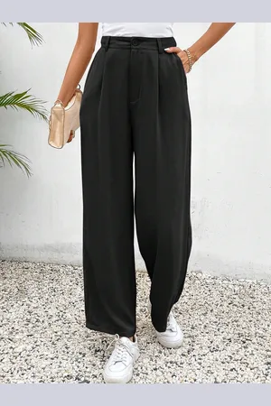 FNOCKS Women Classic Skinny Fit High-Rise Pleated Trousers