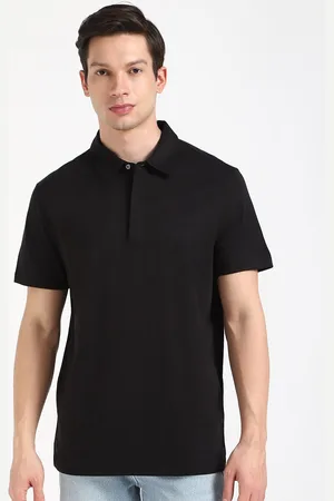 Calvin Klein Men Solid Polo Collar Cotton T-shirt