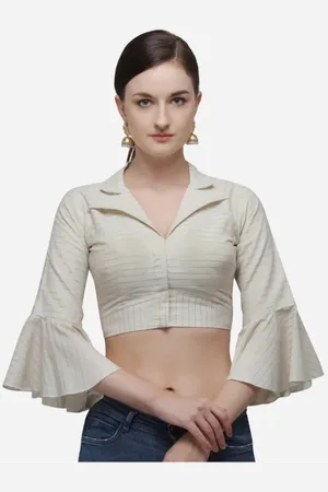 HERE&NOW Women Shirt Neck Saree Blouse