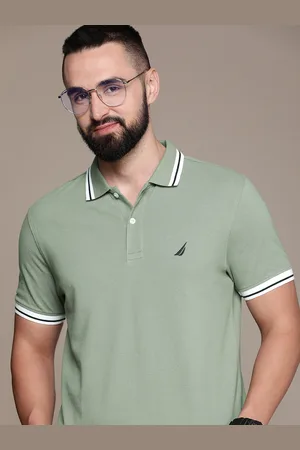 Nautica Solid Polo Collar Pure Cotton T-shirt