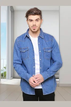 SouthBay Men Blue Smart Slim Fit Denim Casual Shirt
