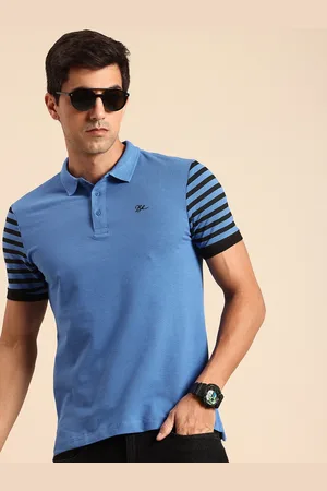 Being Human Striped Polo Collar Pure Cotton T-shirt
