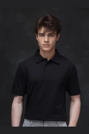 RARE RABBIT Men Solid Polo Collar Cotton T-shirt