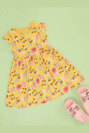 Pantaloons Girls Printed Cotton Fit & Flare Dress