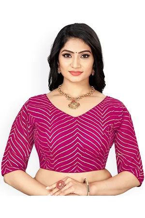 HERE&NOW Women Embroidered Gotta Patti V-Neck Saree Blouse