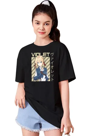 BAESD Girls Typography Printed Drop-Shoulder Sleeves T-shirt