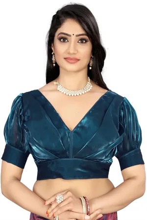 HERE&NOW Women V Neck Plated Saree Blouse