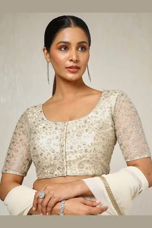 Soch Embroidered Round Neck Saree Blouse