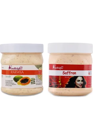 FEELHIGH Set Of 2 Papaya & Saffron Face Scrub & Body Exfoliator -500 ml Each