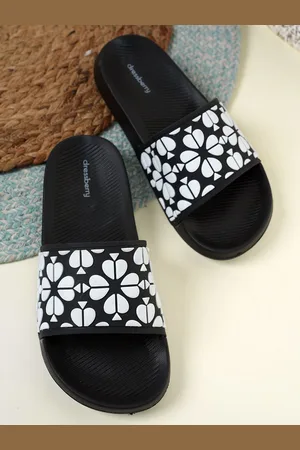 DressBerry Women Printed Rubber Sliders