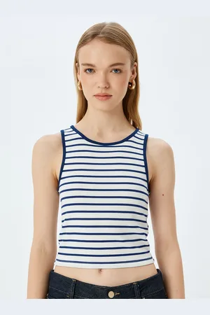 Koton Women Striped Sleeveless Crop Top