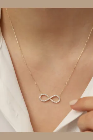 Salty Women Infinity Love Crystal Pendant Necklace Everyday Wear Jewelry