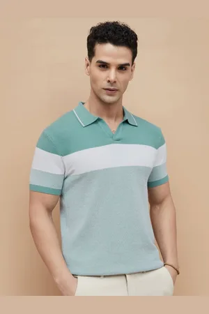 Lifestyle Men Colourblocked Polo Collar Cotton T-shirt
