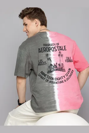 Aeropostale Tie and Dye Drop-Shoulder Sleeves Pure Cotton Relaxed Fit T-shirt