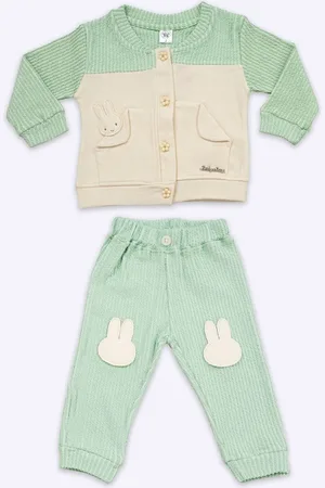 Babys Day Girls Round Neck Pure Cotton Sweatshirt With Joggers