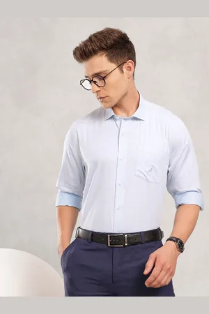 Nautica Pure Cotton Self Design Premium Slim Fit Textured Formal Shirt