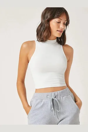 Corsica High Neck Sleeveless Crop Top
