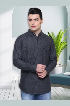 SouthBay Men Smart Slim Fit Casual Denim Shirt