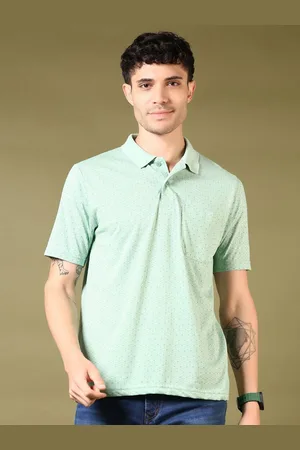V-Mart Men Floral Printed Polo Collar Cotton T-shirt