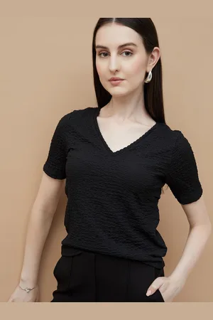Lifestyle Women Self Design V-Neck Top