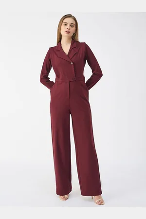 ICONIC Women Notched Collar Full Sleeves Jumpsuit