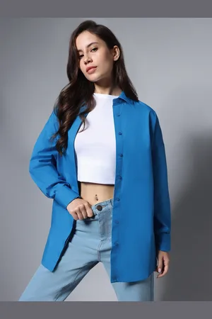High Star Long Sleeves Solid Oversized Casual Shirt