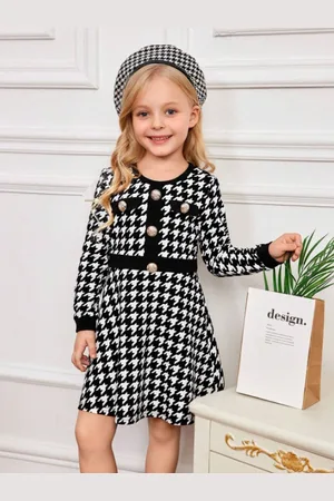 BAESD Girls Printed Fit and Flare Dress