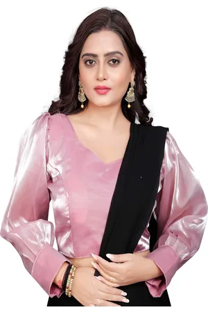 HERE&NOW Women V Neck Plated Saree Blouse