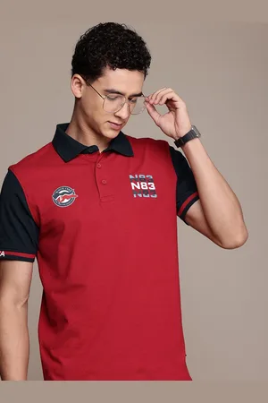 Nautica Pure Cotton Varsity Printed Polo Collar T-shirt