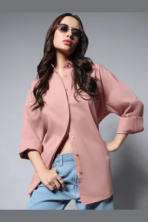 High Star Solid Long Sleeves Oversized Casual Shirt