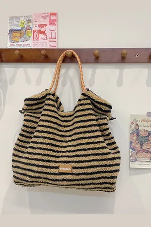 Stylecast Women Striped Shopper Tote Bag