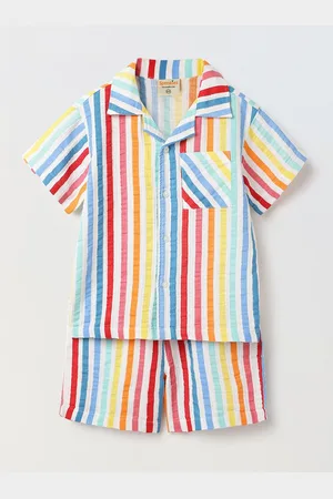 SPUNKIES Boys Striped Shirt with Shorts
