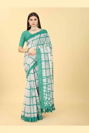 DIVASTRI Digital Printed Chanderi Cotton Tie And Dye Saree
