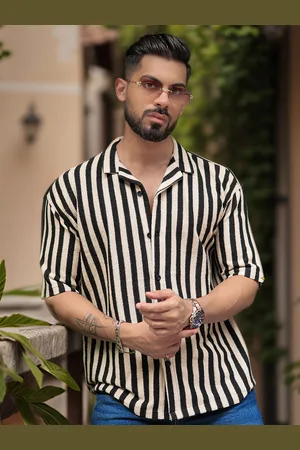 Maniac Men Comfort Opaque Striped Casual Shirt