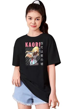 BAESD Girls Typography Printed Drop-Shoulder Sleeves T-shirt