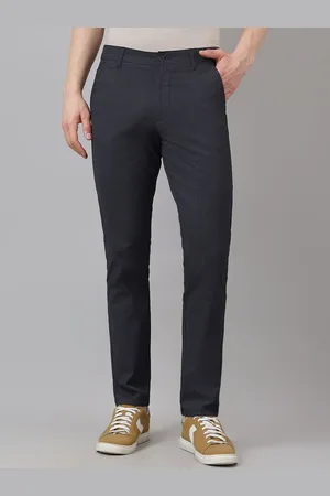 Richlook Men Checked Printed Regular Fit Smart Cotton Trousers