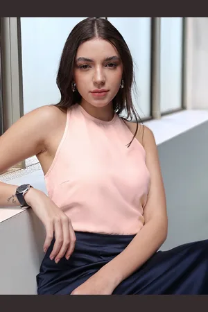 French Connection Solid Racerback Neck Sleeveless Top