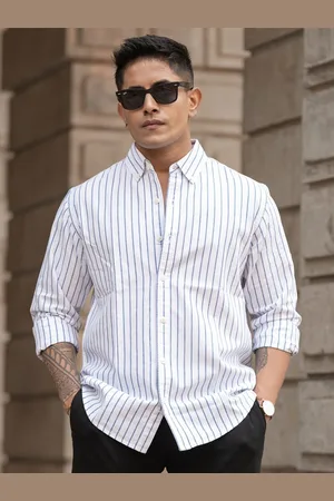 Powerlook Men Opaque Striped Casual Shirt