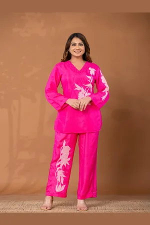 AUTUMN LANE Bodhi Floral Embroidered V-Neck Muslin Tunic & Palazzo