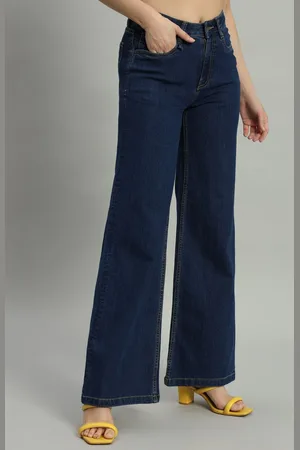 Mast & Harbour Women Wide Leg High-Rise Stretchable Jeans