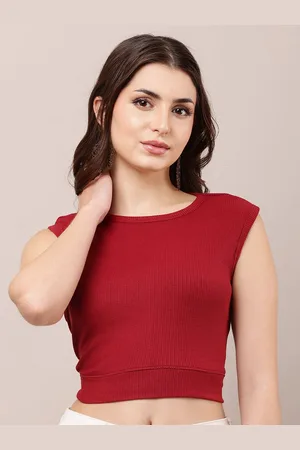 Raabta Fashion Women Ribbed Crop Fitted Top