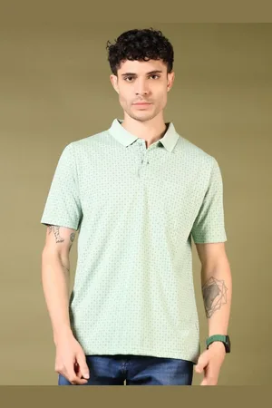 V-Mart Men Floral Printed Polo Collar Cotton T-shirt