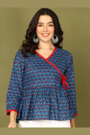 DressBerry Floral Printed Cotton Peplum Top