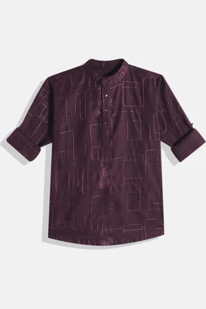 CHARCHIT Boys Comfort Embroidered Pure Cotton Casual Shirt