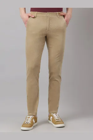 Richlook Men Textured Smart Fit Mid-Rise Cotton Trousers