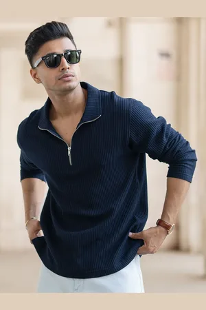 Powerlook Men Self Design Polo Collar Cotton T-shirt
