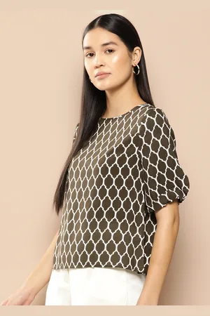 Chemistry Ethnic Print Puff Sleeve Top