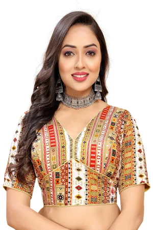 HERE&NOW Women Printed V-Neck Saree Blouse
