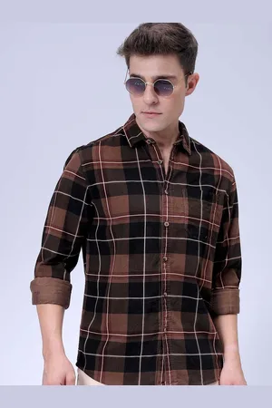 The Indian Garage Co Spread Collar Tartan Checked Casual Shirt