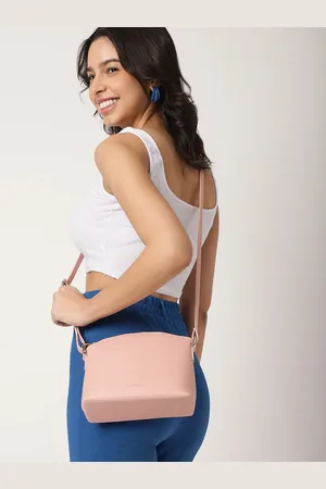 Fastrack Women Powder Pink Quilted Sling Bag